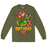 Army Green 3rd birthday girl t rex pink Long Sleeve Tee - CowGirlArtShop