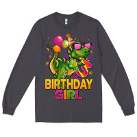 Smoke 3rd birthday girl t rex pink Long Sleeve Tee - CowGirlArtShop