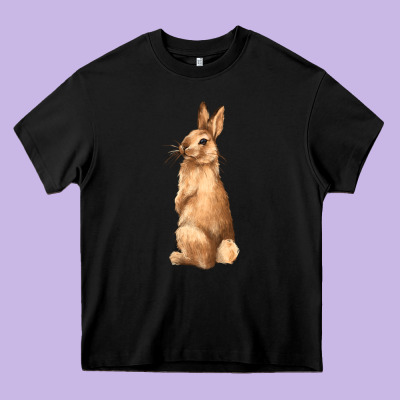 Bunny Heavy Core Tee Designed By Nancycooperartshop