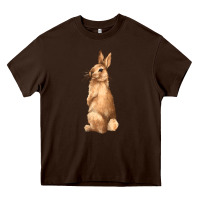Chocolate Brown Bunny Heavy Core Tee - NancyCooperArtShop