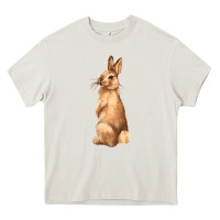 Cream Bunny Heavy Core Tee - NancyCooperArtShop
