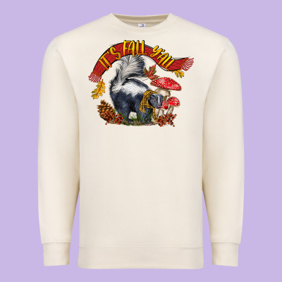 It's Fall Y'all Skunk Premium Sweatshirt Designed By Lillyallendesigns