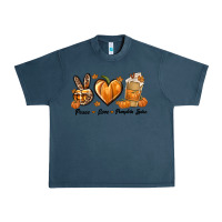 Midnight Navy Peace Love Pumpkin Spice Urban Heavy Tee - texasbilliewilder
