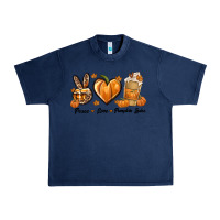 Navy Peace Love Pumpkin Spice Urban Heavy Tee - texasbilliewilder