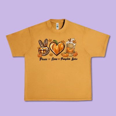 Peace Love Pumpkin Spice Urban Heavy Tee Designed By Texasbilliewilder