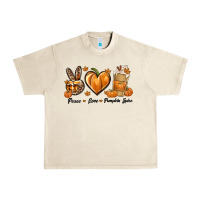 Sandshell Peace Love Pumpkin Spice Urban Heavy Tee - texasbilliewilder
