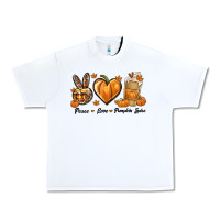 White Peace Love Pumpkin Spice Urban Heavy Tee - texasbilliewilder