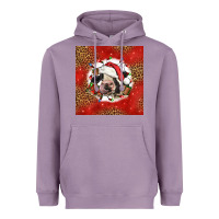 Lavender christmas cow Heavyweight Hoodie - LillyAllenDesigns