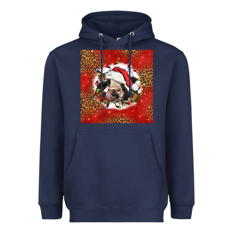 Christmas Cow Heavyweight Hoodie by LillyAllenDesigns | Teevron