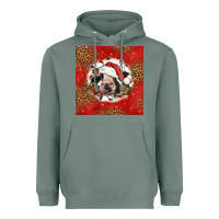 Sage christmas cow Heavyweight Hoodie - LillyAllenDesigns