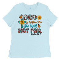 Baby Blue god is within her she will not fail Ladies Tee - BundleAndBundleShop