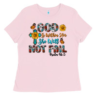 Bubblegum Pink god is within her she will not fail Ladies Tee - BundleAndBundleShop