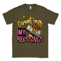 Army Green counting my blessings afro hands Classic Tee - RanaPortraitStore