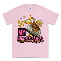 Bubblegum Pink counting my blessings afro hands Classic Tee - RanaPortraitStore
