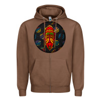 Chestnut african masks round earrings 2 Zipper Hoodie - BundleAndBundleShop