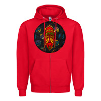 Red african masks round earrings 2 Zipper Hoodie - BundleAndBundleShop