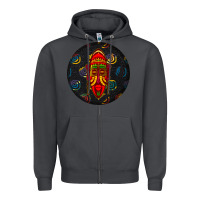 Smoke african masks round earrings 2 Zipper Hoodie - BundleAndBundleShop