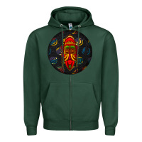 Sports Green african masks round earrings 2 Zipper Hoodie - BundleAndBundleShop