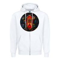 White african masks round earrings 2 Zipper Hoodie - BundleAndBundleShop