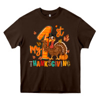 Chocolate Brown my first thanksgiving Heavy Core Tee - MaliasSmallBusiness