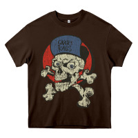 Chocolate Brown skate rags skull & crossbones Heavy Core Tee - tuanDangUi