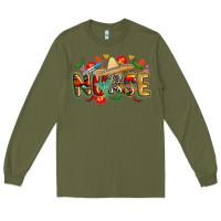 Army Green cinco de mayo nurse Long Sleeve Tee - CowGirlArtShop