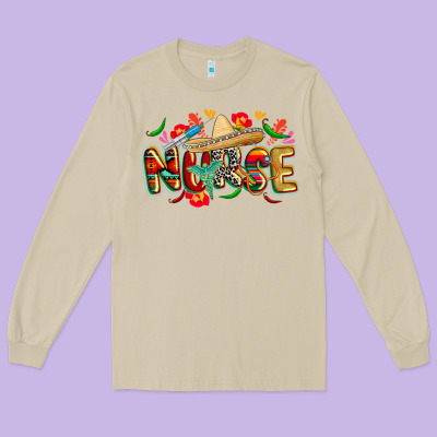 Cinco De Mayo Nurse Long Sleeve Tee Designed By Cowgirlartshop
