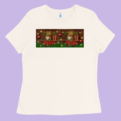 Oh Holy Night Ladies Tee Designed By Bundleandbundleshop