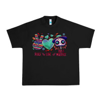 Black Peace love dia de los muertos Urban Heavy Tee - NancyCooperArtShop