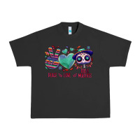 Pigment Black Peace love dia de los muertos Urban Heavy Tee - NancyCooperArtShop
