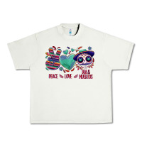 Pistachio Peace love dia de los muertos Urban Heavy Tee - NancyCooperArtShop