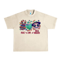 Sandshell Peace love dia de los muertos Urban Heavy Tee - NancyCooperArtShop