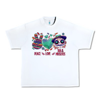 White Peace love dia de los muertos Urban Heavy Tee - NancyCooperArtShop