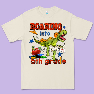 Roaring Into 5th Grade Premium Tee Designed By Bundleandbundleshop