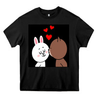 Black brown bear cony bunny rabbit the kiss Heavy Core Tee - tuanDangUi