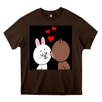 Chocolate Brown brown bear cony bunny rabbit the kiss Heavy Core Tee - tuanDangUi