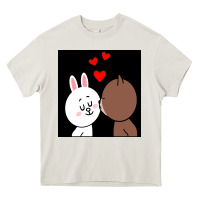 Cream brown bear cony bunny rabbit the kiss Heavy Core Tee - tuanDangUi