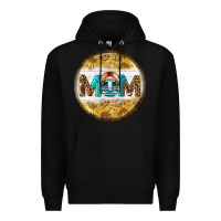 Black american football round earrings Premium Hoodie - BundleAndBundleShop