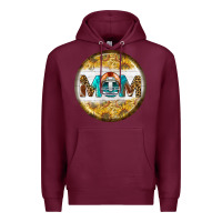 Burgundy american football round earrings Premium Hoodie - BundleAndBundleShop