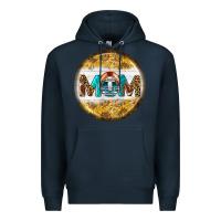 Navy american football round earrings Premium Hoodie - BundleAndBundleShop