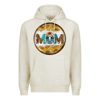 Oatmeal Heather american football round earrings Premium Hoodie - BundleAndBundleShop