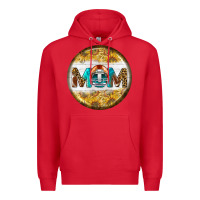 Red american football round earrings Premium Hoodie - BundleAndBundleShop