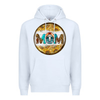 White american football round earrings Premium Hoodie - BundleAndBundleShop