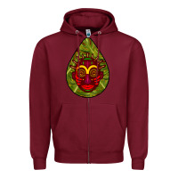 Burgundy african masks teardrop  7 Zipper Hoodie - BundleAndBundleShop