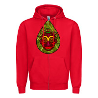 Red african masks teardrop  7 Zipper Hoodie - BundleAndBundleShop