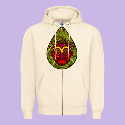African Masks Teardrop  7 Zipper Hoodie Designed By Bundleandbundleshop