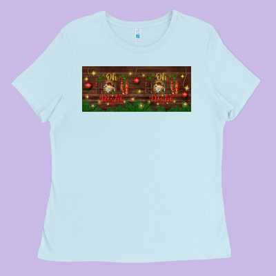Oh Holy Night Ladies Tee Designed By Bundleandbundleshop