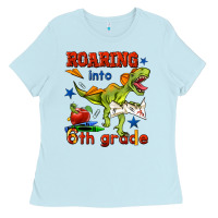 Baby Blue roaring into 6th grade Ladies Tee - BundleAndBundleShop