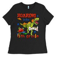 Black roaring into 6th grade Ladies Tee - BundleAndBundleShop