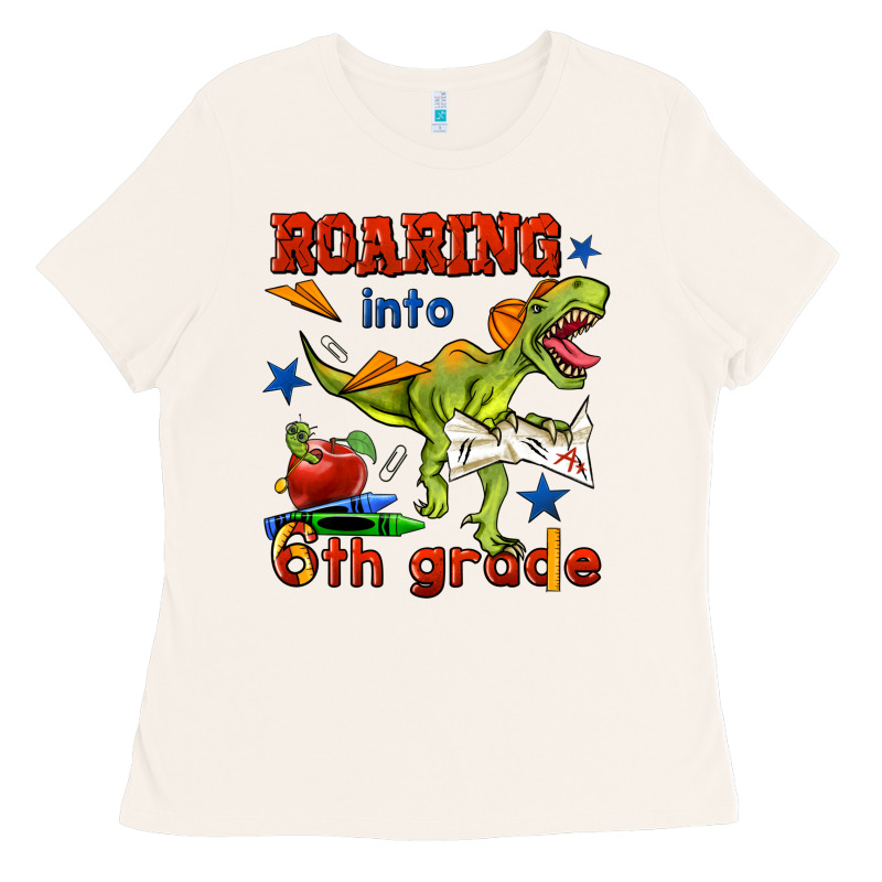 Roaring Into 6th Grade Ladies Tee by BundleAndBundleShop | Teevron